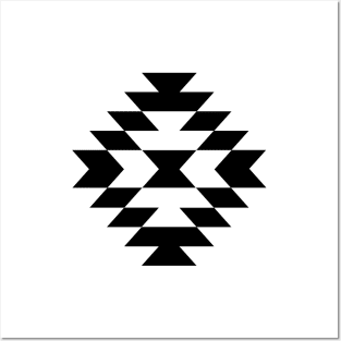 Aztec Stylized Symbol Black and White Posters and Art